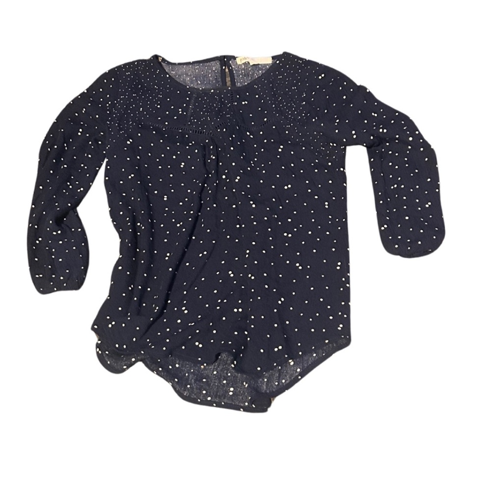Jolt Navy Polka Dot Peasant Blouse – XS